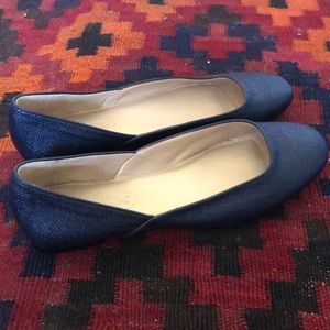 navy blue flats wide width